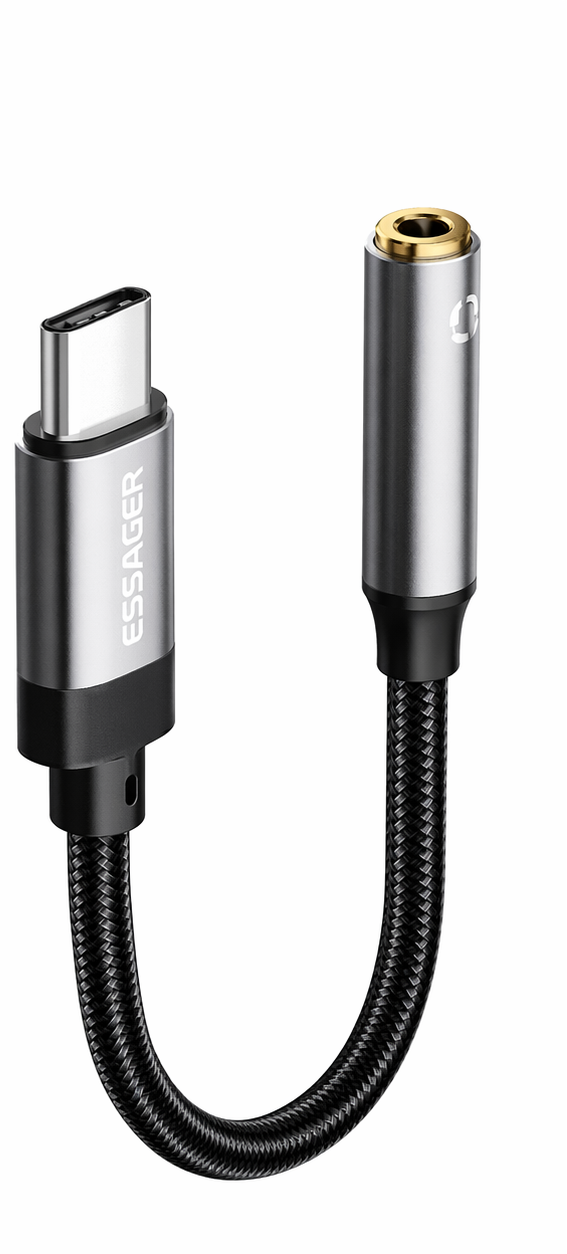 Adaptador Essager Type-c A Jack 3.5mm Hembra Chip Dac