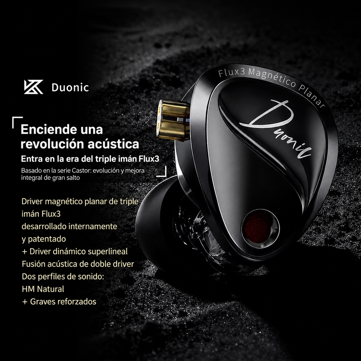 🚀 KZ Duonic – Audífonos Hi-Fi In-Ear con Driver Planar Magnético Triple Imán + Driver Dinámico Super Lineal
