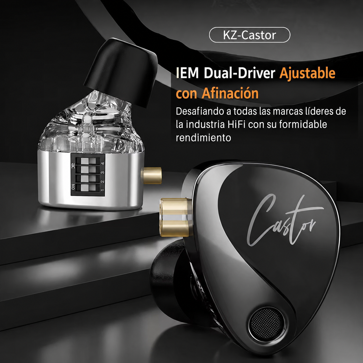 🚀 KZ Castor – Audífonos In-Ear Hi-Fi con Doble Driver Dinámico y Sonido Ajustable